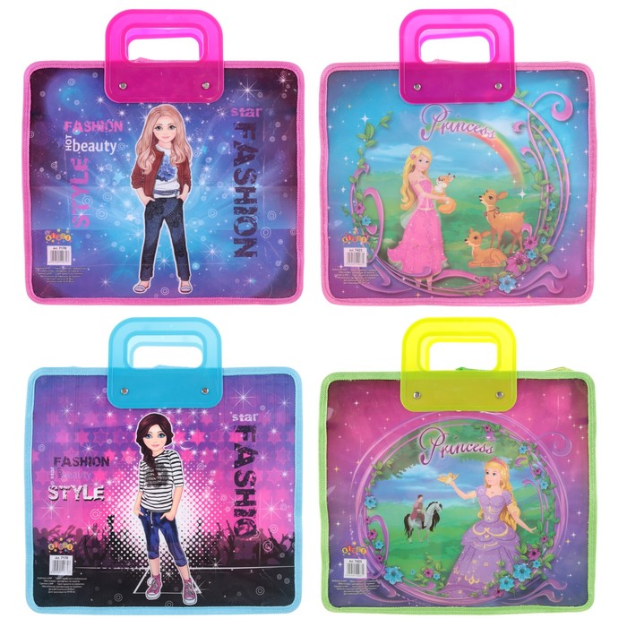 Папка-сумочка формат А4 на молнии с ручками рисунок Машины МИКС 310мкр