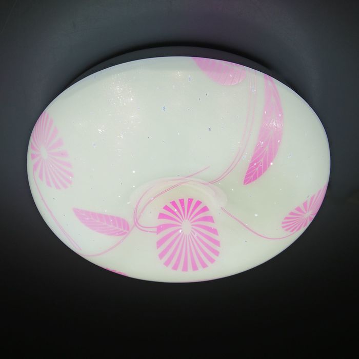 Светильник светодиодный "Ромашка" 16W LED 6000K (розовый свет) 25x25x7см