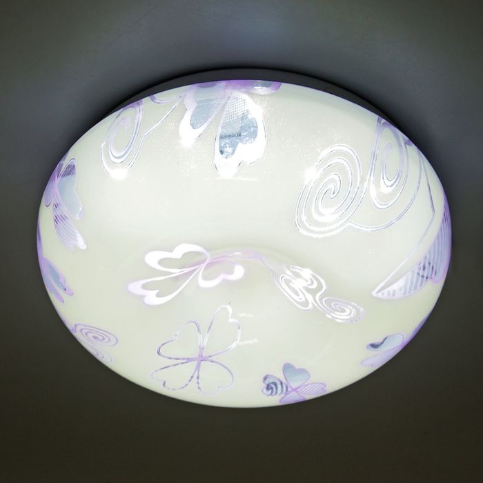 Светильник светодиодный "Клевер" 16W LED 6000K (фиолетовый свет) 25x25x7см