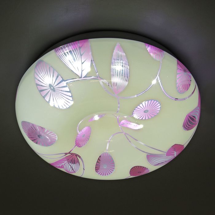 Светильник светодиодный "Ромашки" 16W LED 6000K (розовый свет) 25x25x7см