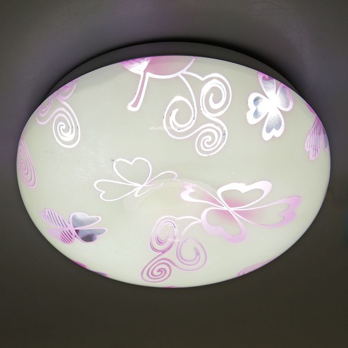 Светильник светодиодный "Клевер" 20W LED 6000K (розовый свет) 30x30x8см