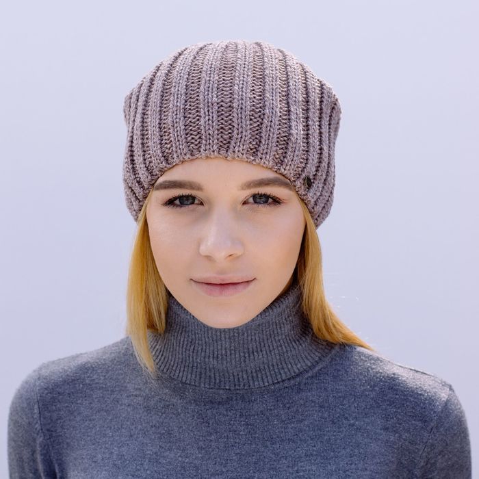 Шапка женская &quot;ШЕЙКW&quot; демисезонная, размер 56-58, 50% шерсть, 50% акрил, цвет бежевый меланж   26951