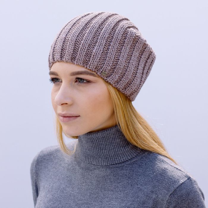 Шапка женская "ШЕЙКW" демисезонная, размер 56-58, 50% шерсть, 50% акрил, цвет бежевый меланж 26951