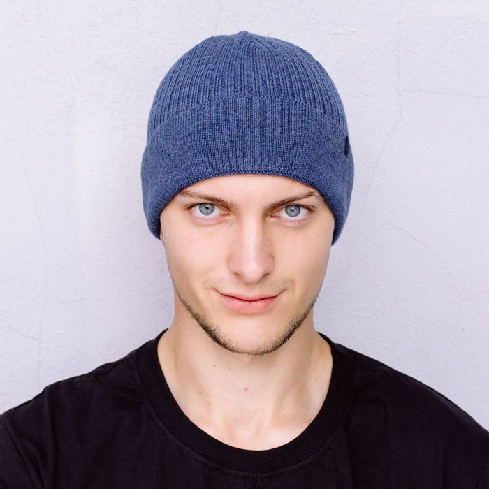 Шапка мужская "АРНО" демисезонная, размер 56-58, 50% шерсть, 50% акрил, цвет джинс 809609