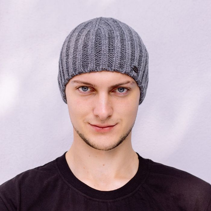 Шапка мужская "РОЙ" демисезонная, размер 56-58, 50% шерсть, 50% акрил, цвет серый 809704
