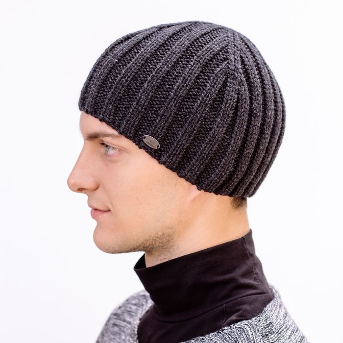 Шапка мужская "РОЙ" демисезонная, размер 56-58, 50% шерсть, 50% акрил, цвет темно-серый 8097 26951