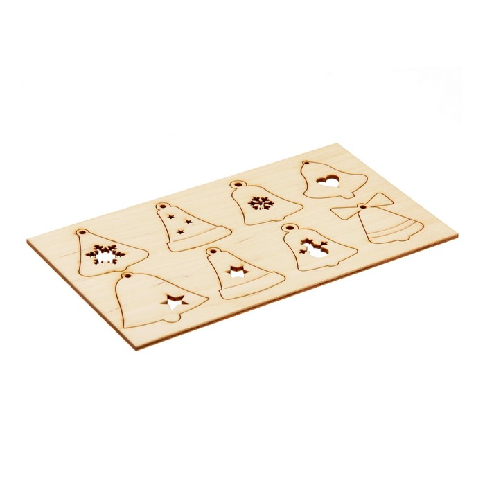 Деревянные подвески "Колокольчики" на планшетке, 8 шт.