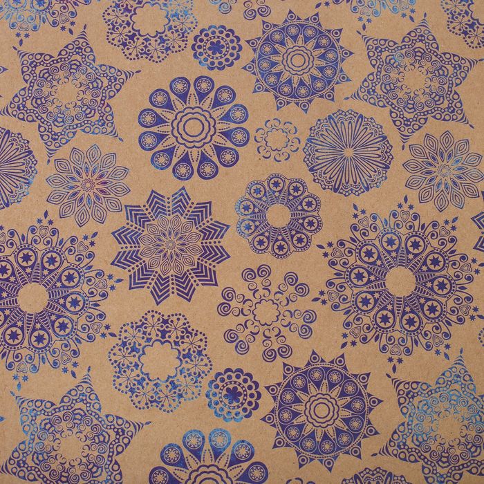 Бумага упаковочная крафтовая «Кружевные снежинки», 50 × 70 см