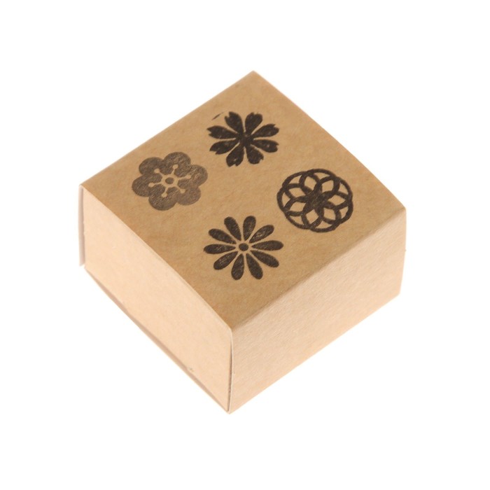 Штамп "Набор цветочков" резина, набор 4 шт, 4х4 см (ШТ-340)