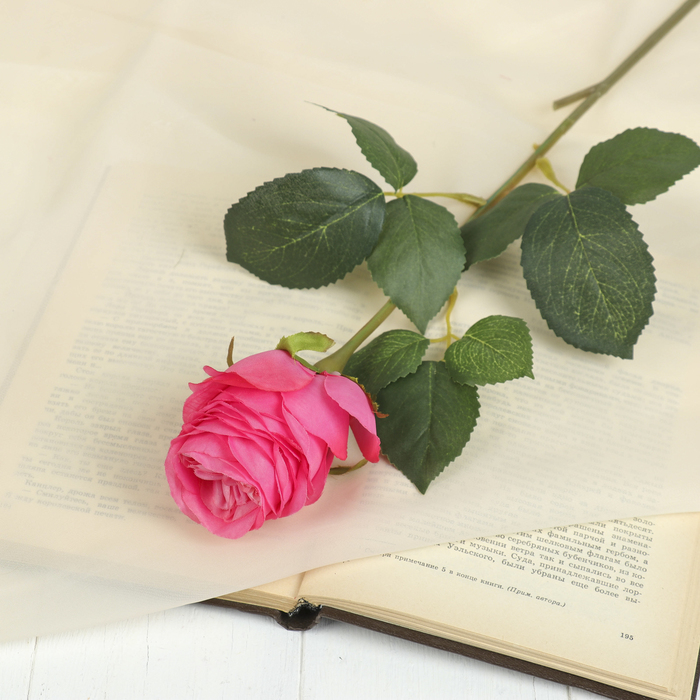 Цветок искусственный "Роза Боника" 8,5*6*56 см, розовая