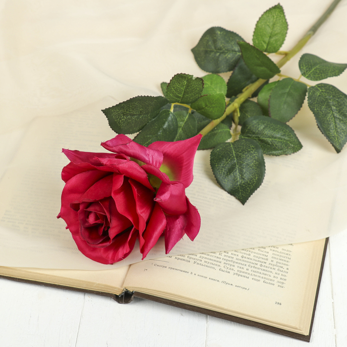 Цветок искусственный "Роза Джулиас" 10*74 см, малиновая