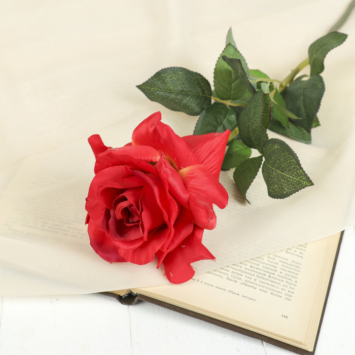 Цветок искусственный "Роза Джулиас" 10*74 см, красная