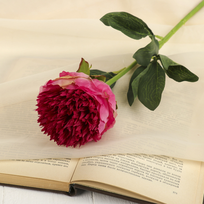 Цветок искусственный "Георгин Буги Вуги" 9*48 см, красный