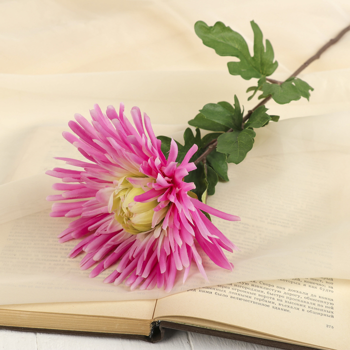 Цветок искусственный "Астра Ривьера" 14*57 см, розовая