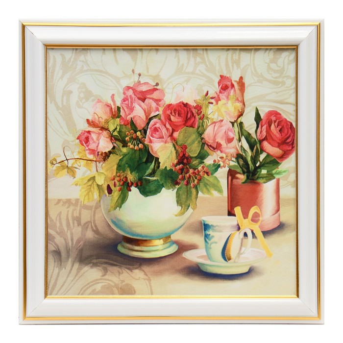 Картина "Завтрак" 21*21 см рамка микс