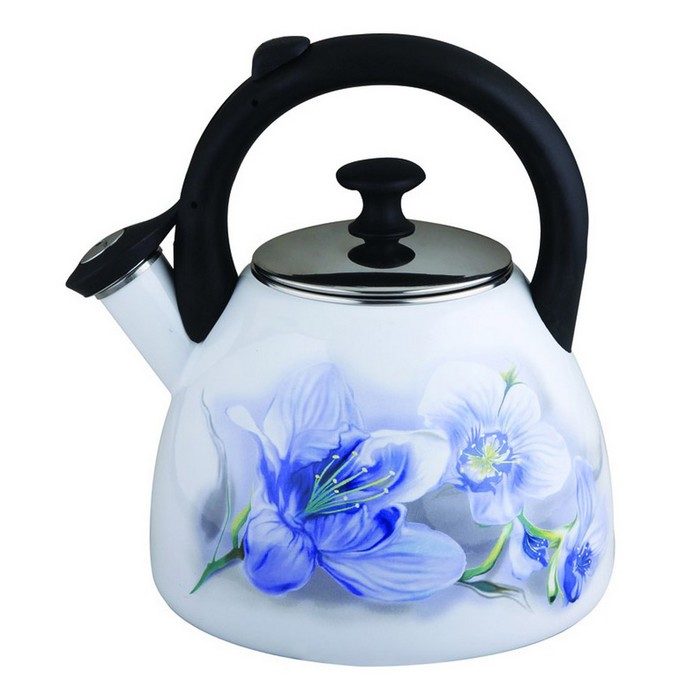 Чайник эмалированный 2,5 л, цвет МИКС