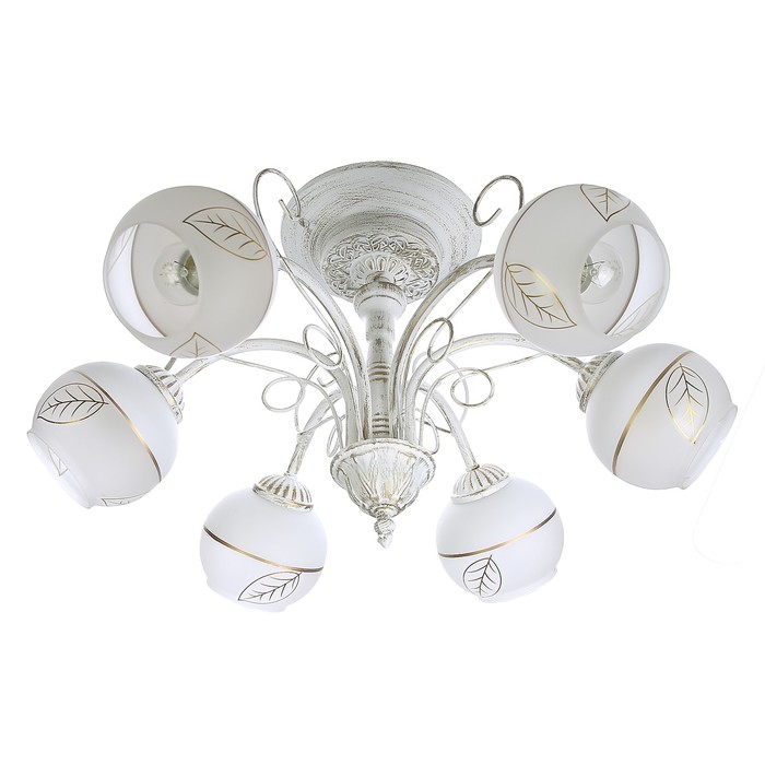 Люстра S2115-6 "Анна" 6x60W E27 белый с золотом 66x66x31 см
