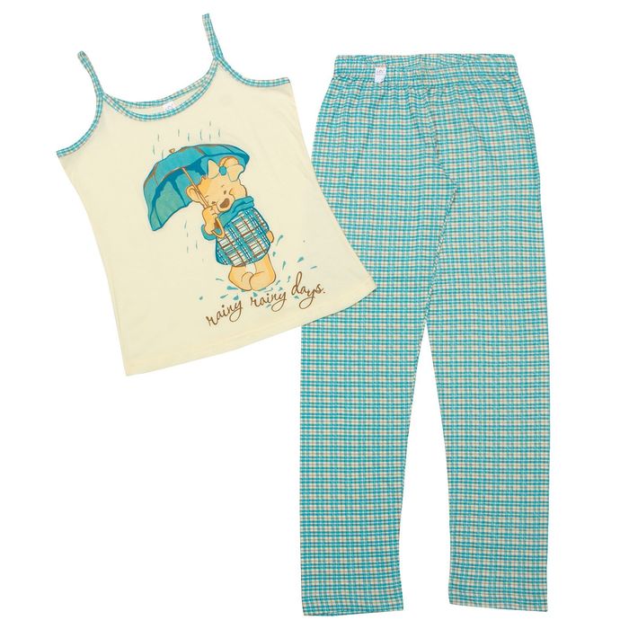 Пижама женская (майка, брюки), цвет голубой, размер 50