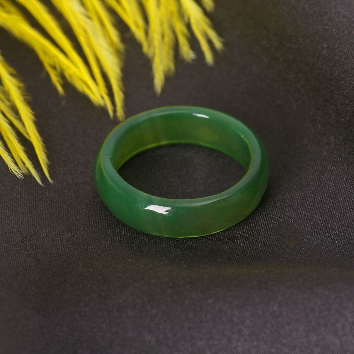 Кольцо гранёное "Агат зелёный" 6мм