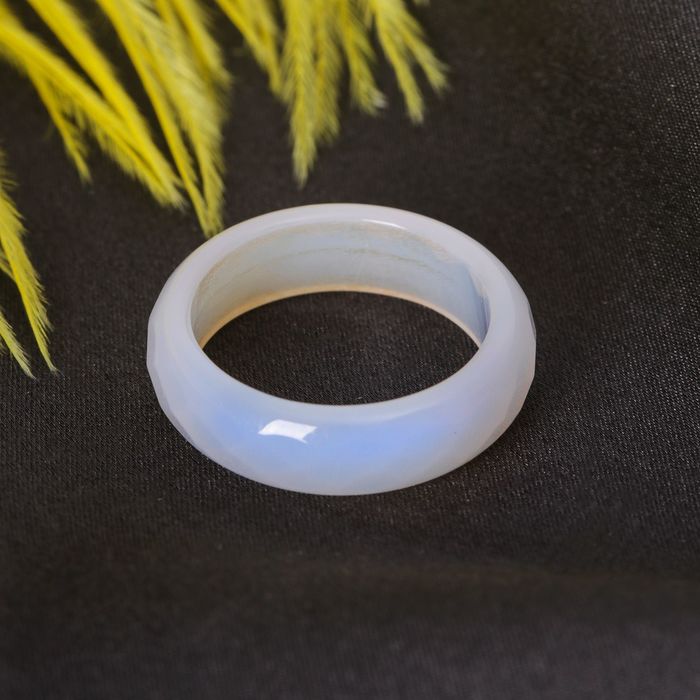 Кольцо гранёное "Агат бразильский" 6 мм