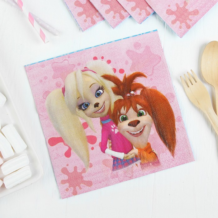 Салфетки бумажные "Барбоскины" 33*33 см (набор 12 шт) виды МИКС