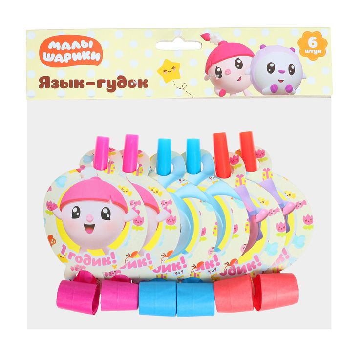 Язык-гудок "Малышарики" 1ГОДИК (набор 6 шт) виды МИКС