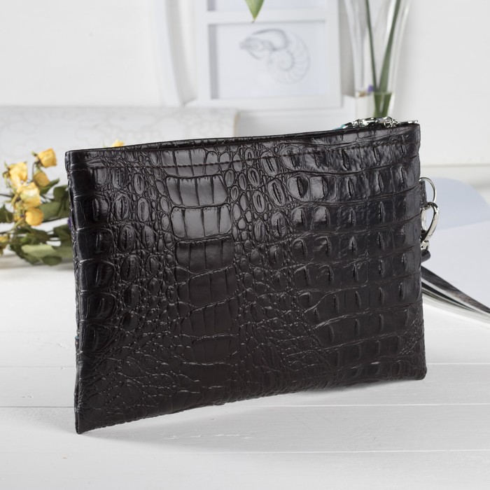 Сумка женская на молнии, 1 отдел, цвет голубой/коричневый