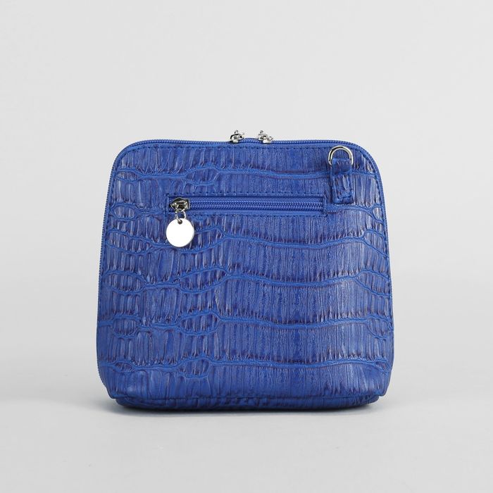 Сумка женская на молнии, 1 отдел, наружный карман, длинный ремень, цвет синий