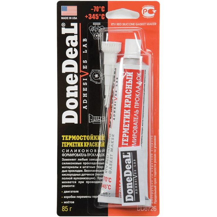 Герметик силиконовый DONE DEAL красный 85г