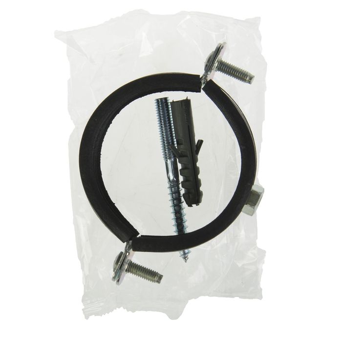 Хомут сантех. с гайкой М8, 21/2", диаметр 72-78 мм, в комплекте шпилька сантех. и дюбель