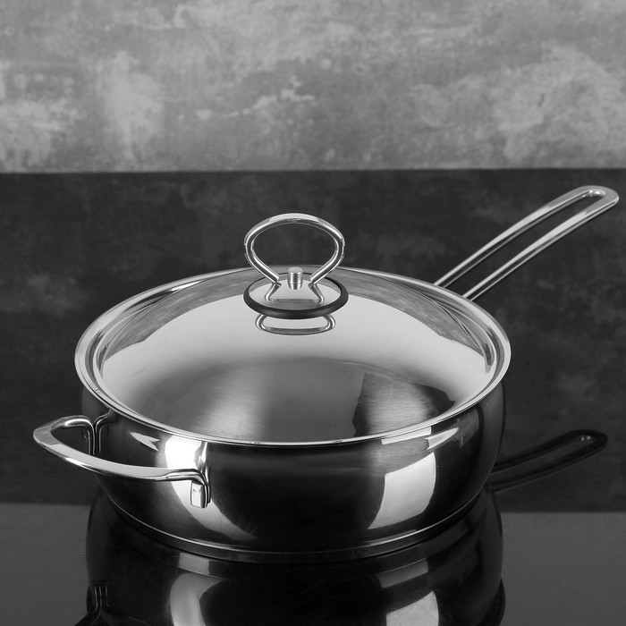 Сковорода 3 л "Магнолия Классика", металлическая крышка