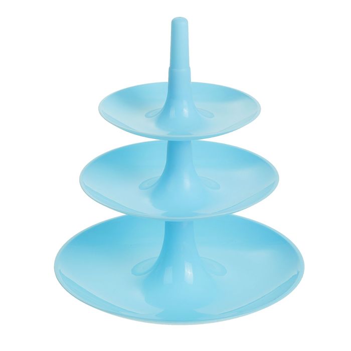 Блюдо 3 яруса "Карамель" круглое 12/15/19 см цвет МИКС