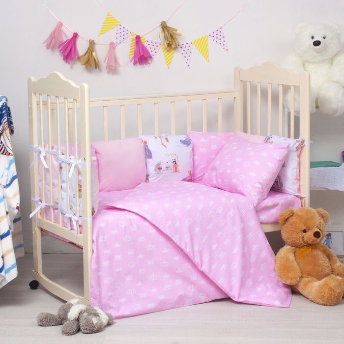 Детское постельное бельё Postel-lab "Короны", 110х140 см, 100х150 см, 40х60 см, бязь 125гр/м