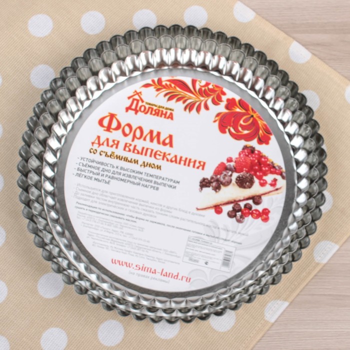 Набор форм для выпечки "Круг рифленый", 3 шт, d=20,22,23 см