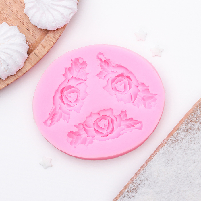 Молд 9,5х8х1,5 см "Три розы"