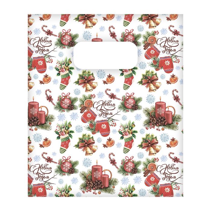 Пакет подарочный полиэтиленовый «Зимний уют», 17 × 20 см