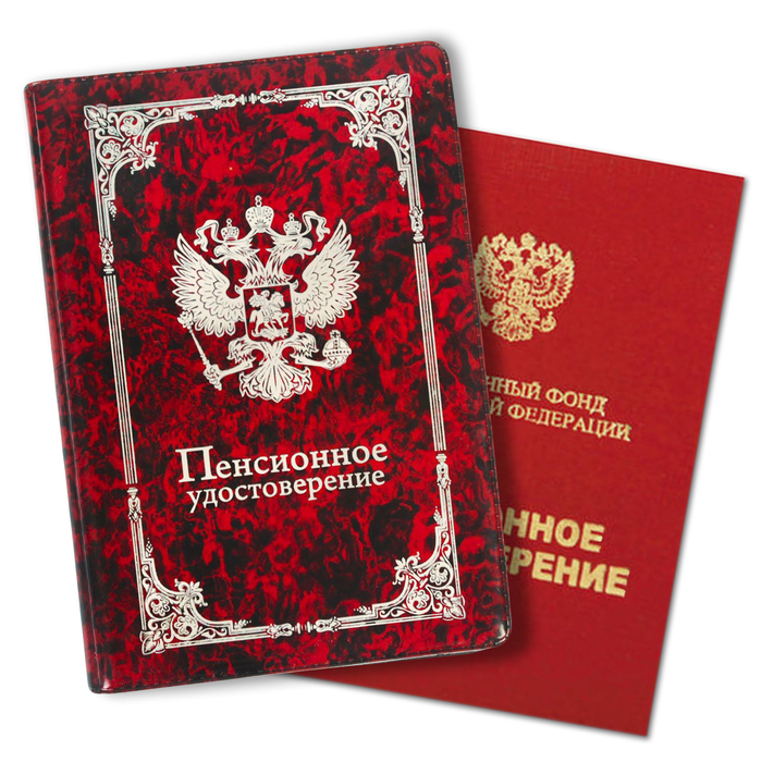 Обложка на пенсионное удостоверение "Герб России", 11,5 х 16.5 см