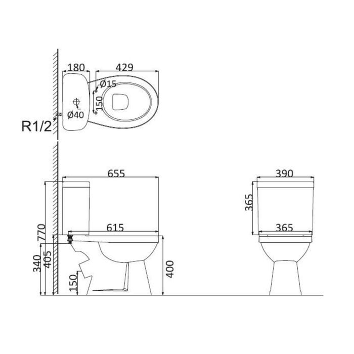 Унитаз-компакт CREO PROJECT PR1003+PR1002X, косой выпуск