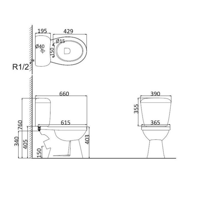 Унитаз-компакт CREO PROJECT Promo PR1003SX+PR1002SX, косой выпуск