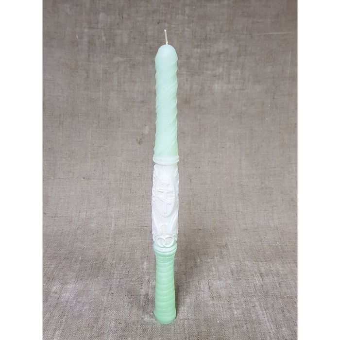 Свеча "Венчальная" мятно-белая 3*34см