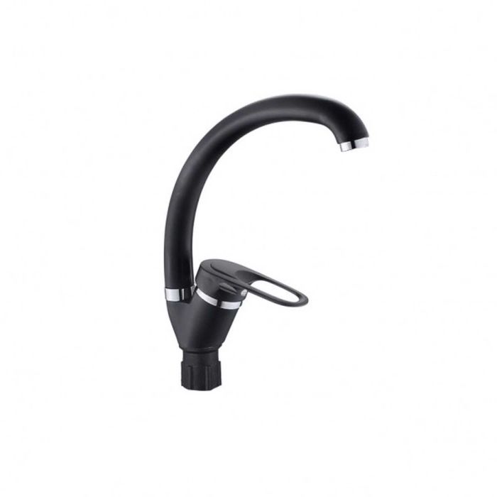 Смеситель для кухни Эверест В59-0256, силумин, цвет чёрный