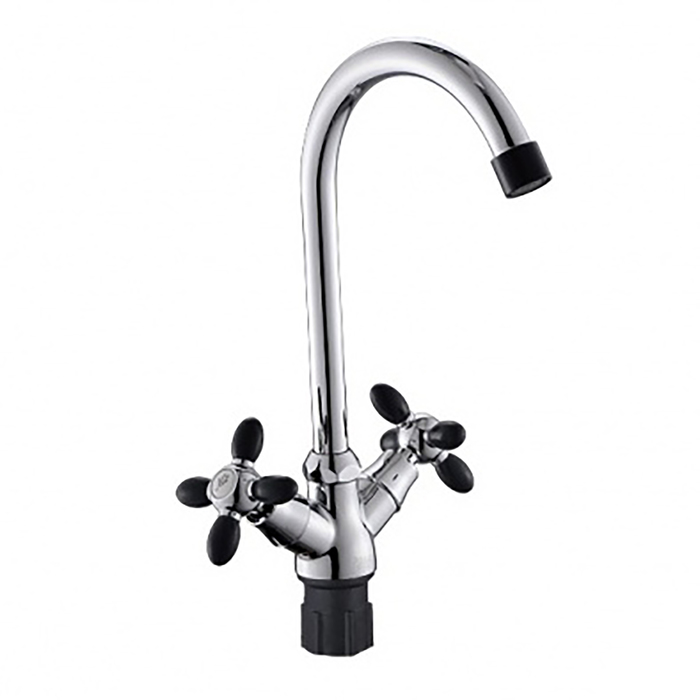 Смеситель для кухни Эверест В59-071F, силумин, цвет чёрный