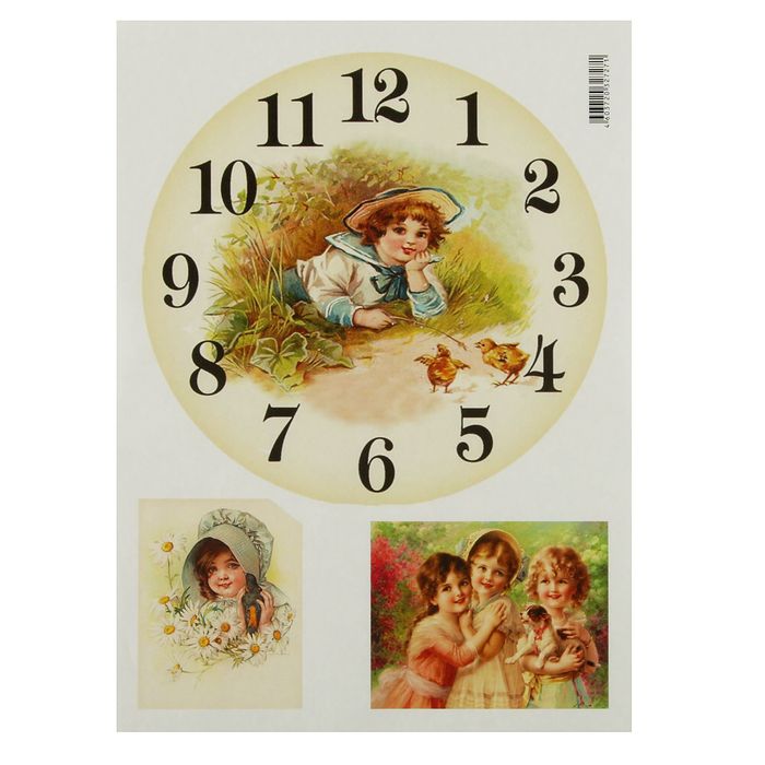 Декупажная карта "Циферблат Дачник" 54 г/м2 формат А4