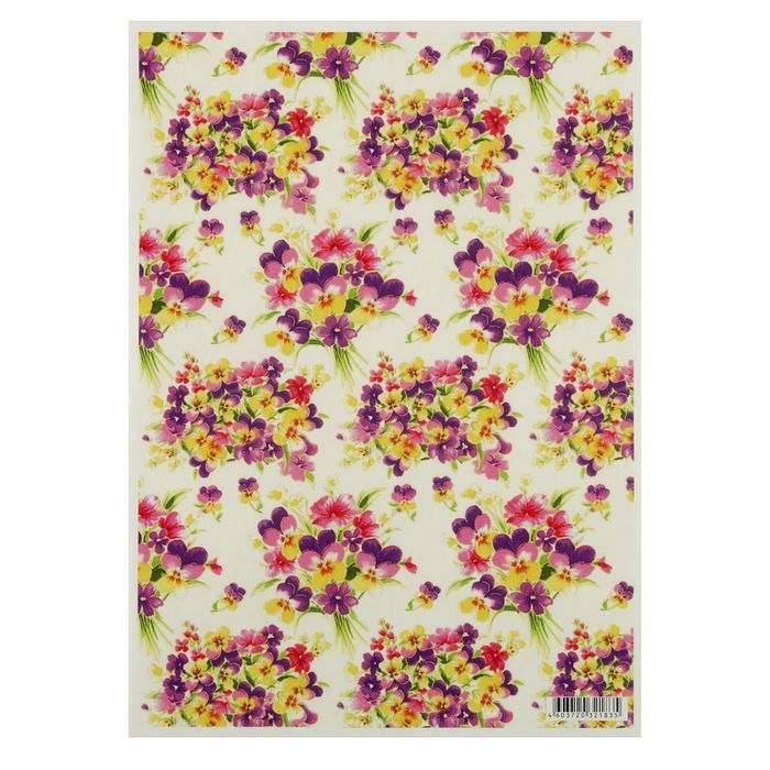 Декупажная карта "Фиалки" 54 г/м2 формат А4 (0144)