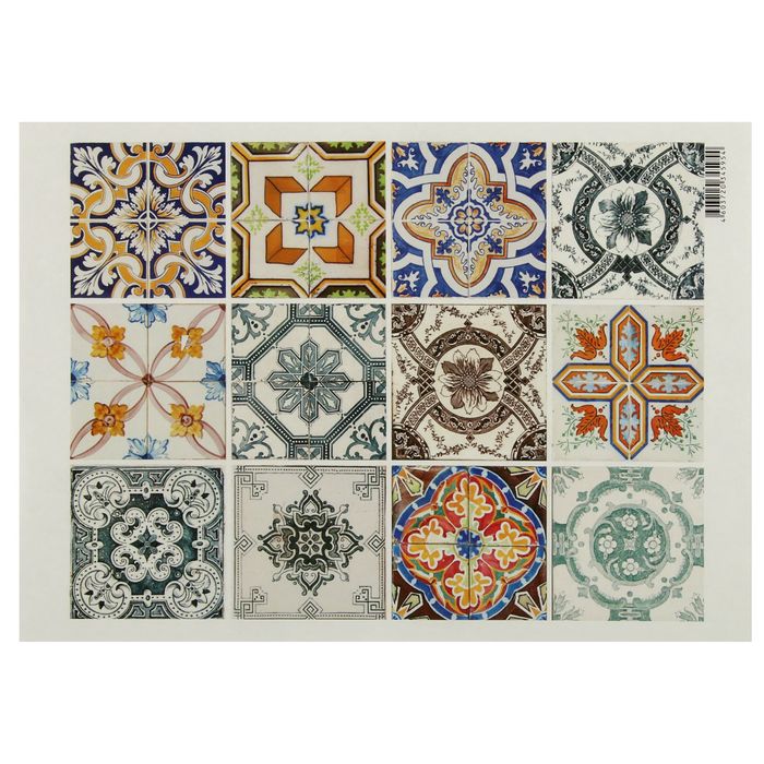 Декупажная карта "Плитка-узор" 54 г/м2 формат А4 (0228)