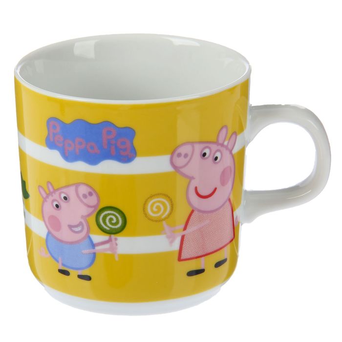 Набор для завтрака "Свинка Пеппа. Леденец" 3 предмета: кружка 230 мл, тарелка d=19 см, салатник 360 мл