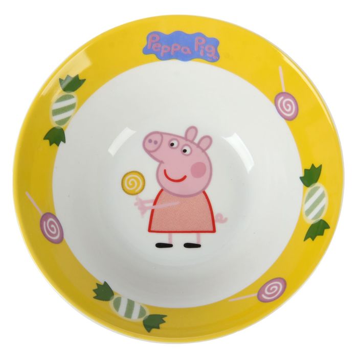 Набор для завтрака "Свинка Пеппа. Леденец" 3 предмета: кружка 230 мл, тарелка d=19 см, салатник 360 мл