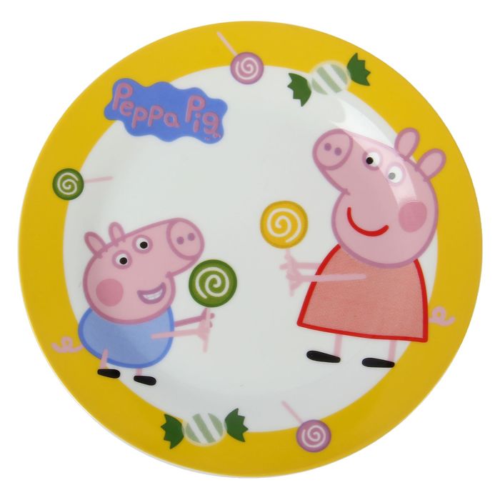 Набор для завтрака "Свинка Пеппа. Леденец" 3 предмета: кружка 230 мл, тарелка d=19 см, салатник 360 мл