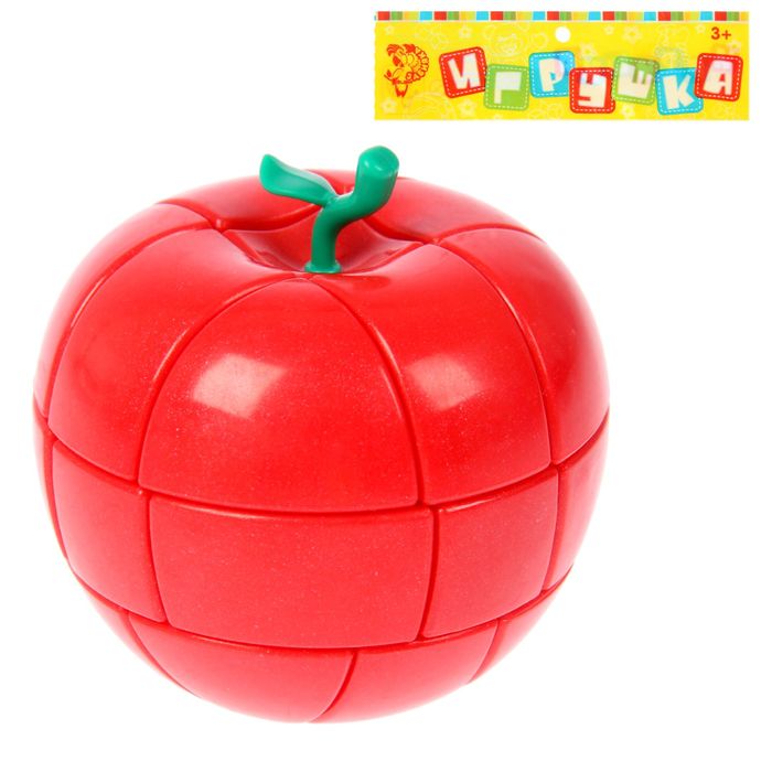Игрушка развивающая головоломка "Яблоко", с вращающимися элементами цвета МИКС