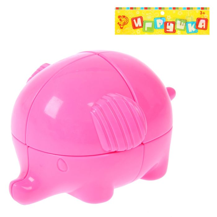 Игрушка развивающая головоломка "Слоник", с вращающимися элементами цвета  МИКС